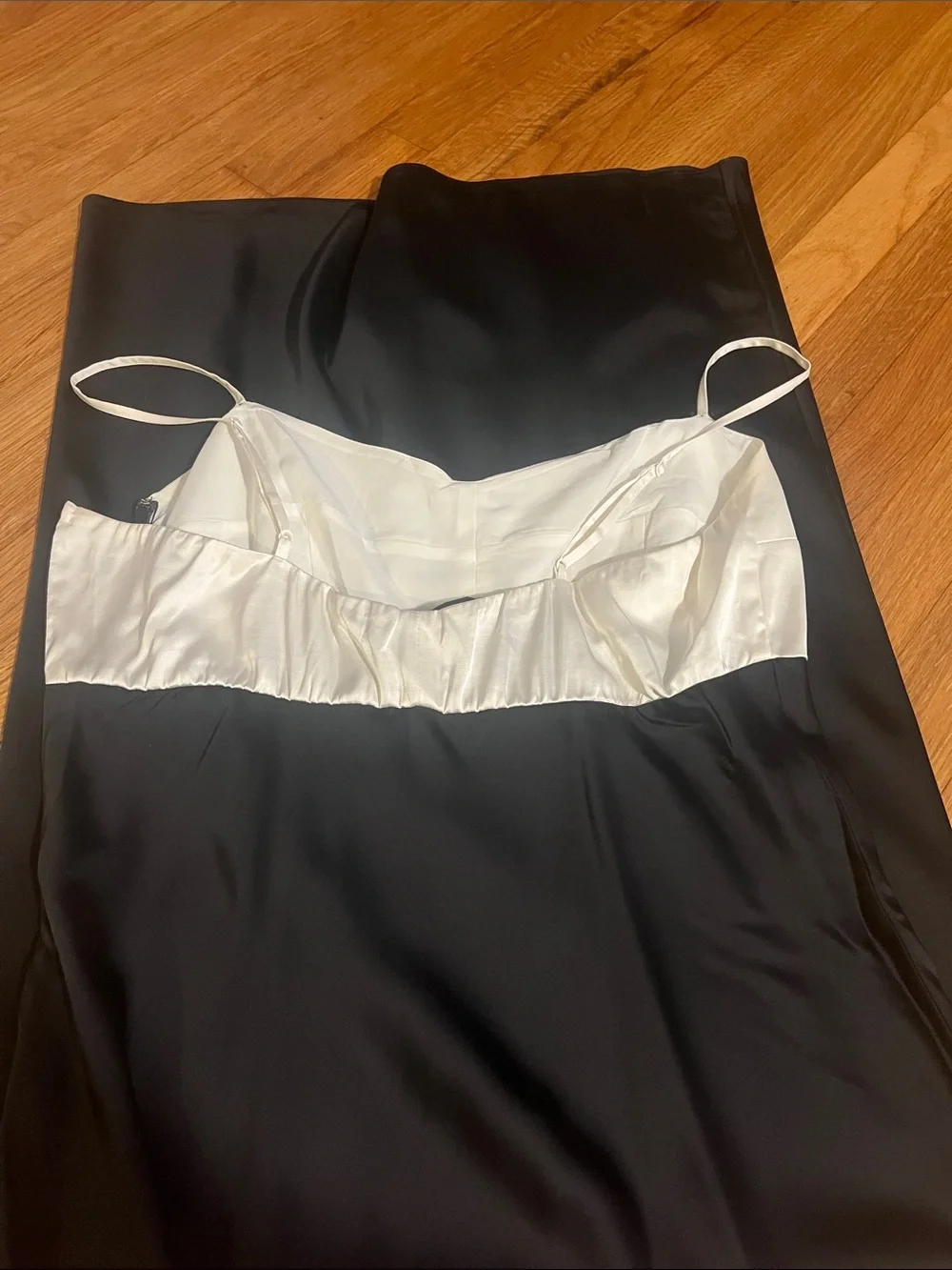 Abercrombie & Fitch Black Slip Maxi Dress with White Bodice